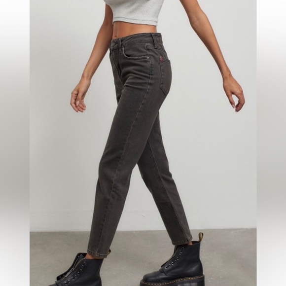 BDG Urban Outfitters Straight Kick Jeans Size 24 High Waist Charcoal Gray - Picture 3 of 15